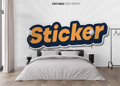 Retro sticker editable text effect Wall mural