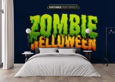 Zombie Halloween editable Text Effect Wall mural