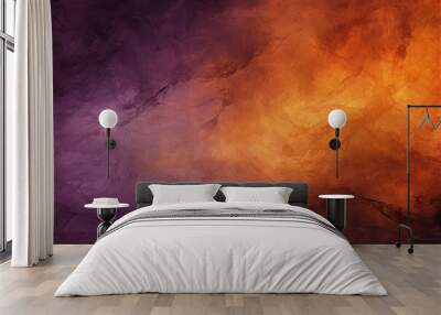 abstract background in purple and orange, in the style of textured canvas, abstraction-création, dark orange and dark amber  Wall mural