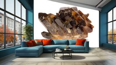 Smoky quartz on a white background Wall mural