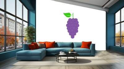 Fruit, grapes icon on white background. Vector illustration. Wall mural