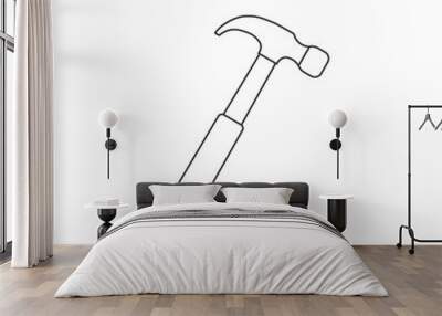 Hammer, tool icon. Vector illustration, flat design. Wall mural