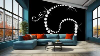 G Letter with diamonds bling stars Wall mural