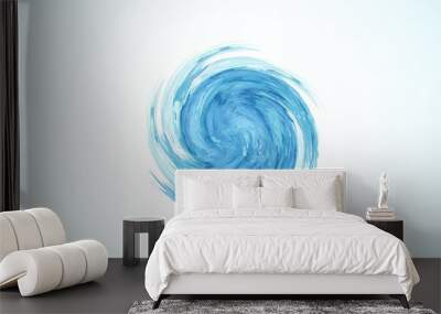 Logo blue spiral waves ocean beach swirl vector web image template Wall mural