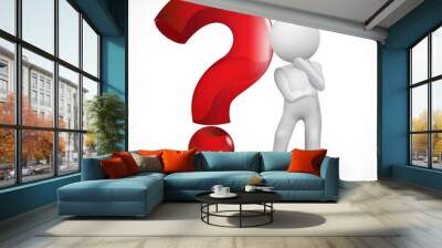 Question mark. Thought man - undecided Wall mural