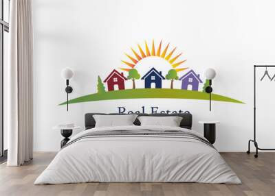 Real estate house logo vector icon Wall mural