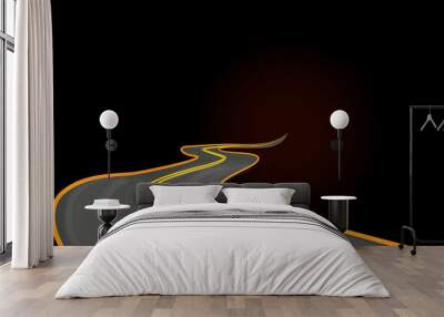 Road curve to success vector Wall mural