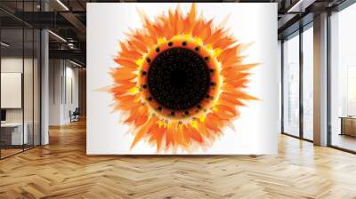 Vector Autumn sunflower harvest season Wall mural