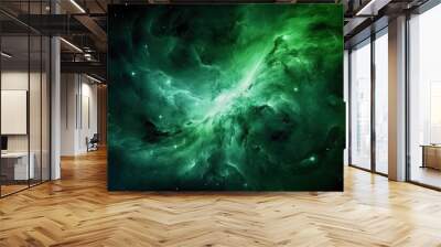 Sky galaxy outer space nebula, thousand stars and green galaxy combination with various fractal ideas Wall mural