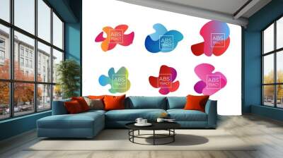 Abstract Fluid Colorful Shape Vector Template Set Wall mural