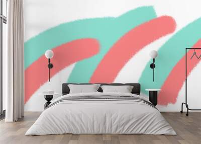 Freeform abstract shape freeform line minimal colorful decorative background element doodle Wall mural