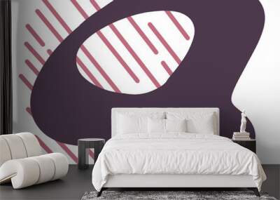 Hand drawing blob and parallel graphic lines hip organic art abstract element Wall mural