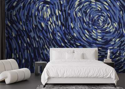 Starry night sky illustration abstract style background with impressionism painting style Wall mural