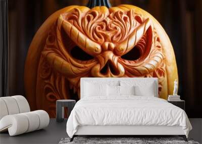 Carved Halloween pumpkin Wall mural