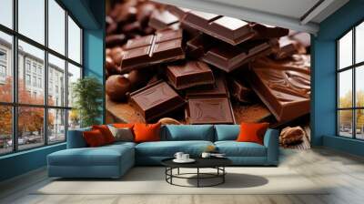 chocolate with nuts Wall mural