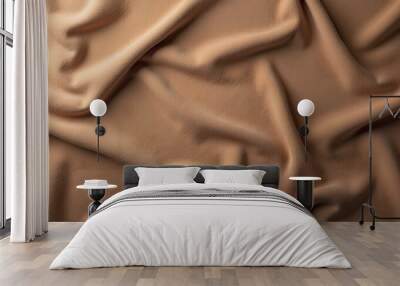 Luxurious dusty brown suede fabric with a velvety smooth texture Wall mural