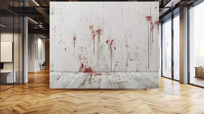 White wall with bloodstains crime scene Wall mural