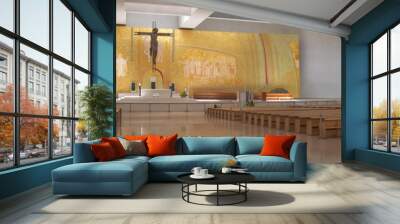 interior of the new church in fatima sancturay Wall mural