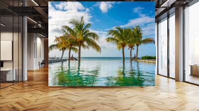 swimming pool in tropical beach Wall mural