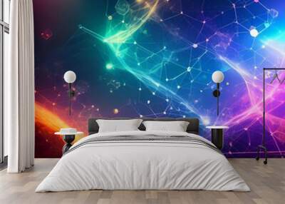 Abstract Chemistry high-tech technology science internet background generative ai illustration art Wall mural