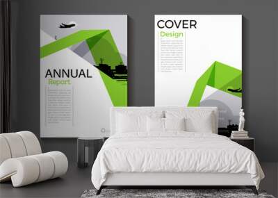 green cover modern background design book  green Brochure  template magazine and flyer layout Vector a4 Wall mural