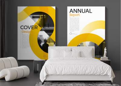 Yellow Circle cover abstract background modern design modern book cover Brochure cover  template,annual report, magazine and flyer layout Vector a4 Wall mural