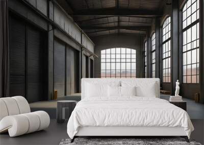 View on modern industrial warehouse Wall mural