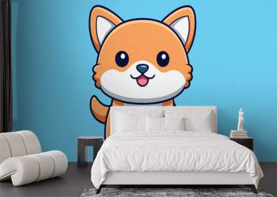 A cartoon dog with a big smile on its face Wall mural