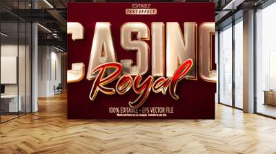 Golden text effect, editable casino royal text style Wall mural