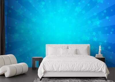 Bright blue starry background Wall mural