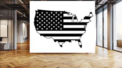 USA map with black flag Wall mural