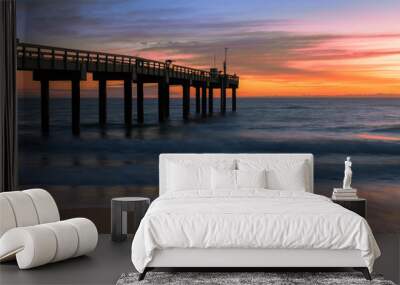 Sunrise over the Atlantic Ocean at the St. Augustine Beach Pier in St. Augustine, Florida Wall mural