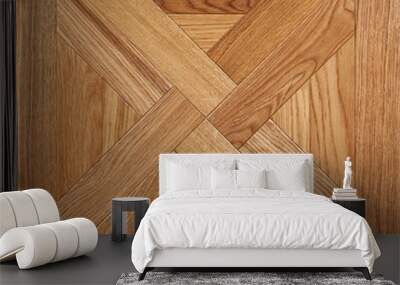 Elite modular parquet. Natural wooden  flooring with luxury texture and pattern. Top view Wall mural