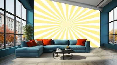 Yellow and white sunburst background Wall mural