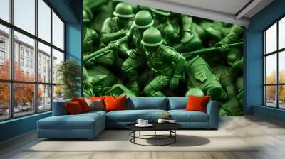 Green army men toys closeup Wall mural