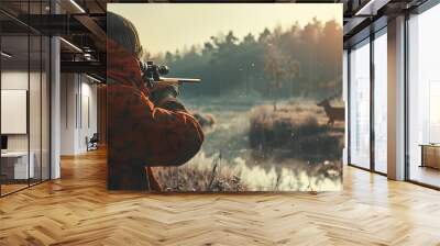 hunter aiming at a deer Wall mural