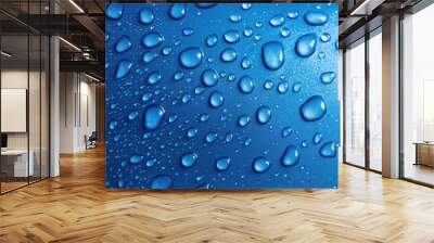 water drops ha blue background Wall mural