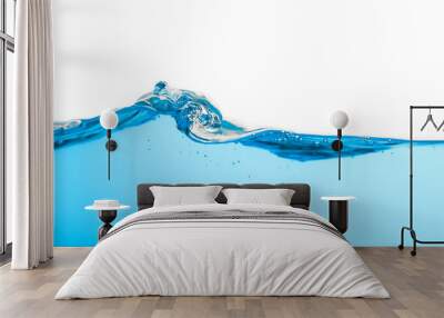 Abstract illustration Clear water surface with ripples and bubbles. beautiful white background. close-up Wall mural