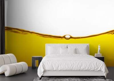 Oil wave background, yellow liquid, on white background. Wall mural