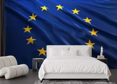 official flag of European Union, blue surface with twelve yellow stars Wall mural