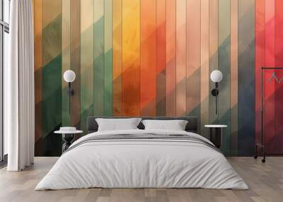 vibrant colorful stripes background, in style of yellow, red, blue and orange, creative abstract design wallpaper, banner or poster droplet Wall mural