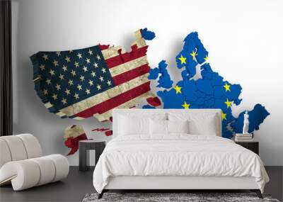 USA and EUROPE / EU - Symbol for TTIP Wall mural