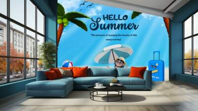 Summer banner card  Wall mural