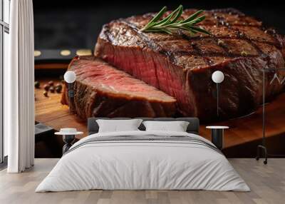 Perfectly cooked steak Wall mural