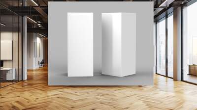 pop up trade show tower tall display with stretch fabric square column. 3d render illustration. Wall mural