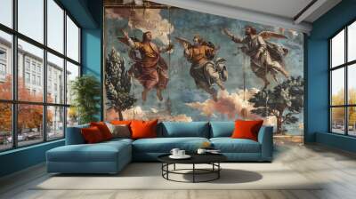 majesty of Renaissance painting with a classic background illustration Wall mural