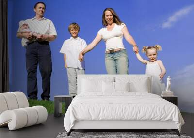 happy family outdoors Wall mural