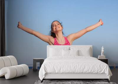 happy woman on vacation in mallorca Wall mural