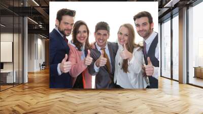 teamwork, business team with thumbs up Wall mural