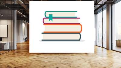 Books. Hand drawn books stack vector illustration. Part of set. Wall mural